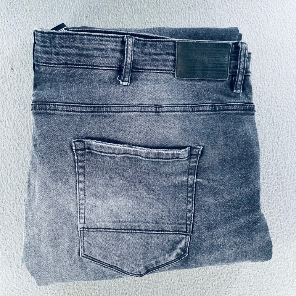 Jordan Craig Aaron Jeans Men 48x32 Distressed Whiskered Faded Black Streetwear